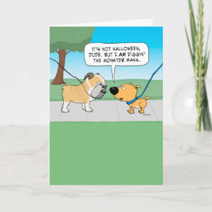 Scary Bulldog Face Birthday Card