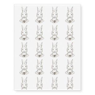 Scary Bunny Halloween Costume Temporary Tattoos