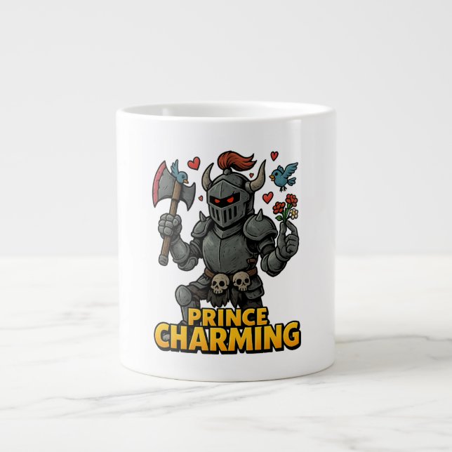 Scary Cartoon Knight  – “Price Charming Giant Coffee Mug (Front)