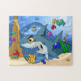Scary Cartoon Shark Jigsaw Puzzle