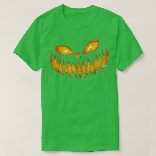 Scary Carved Pumpkin Face Halloween Costume Jack O T-Shirt (Design Front)