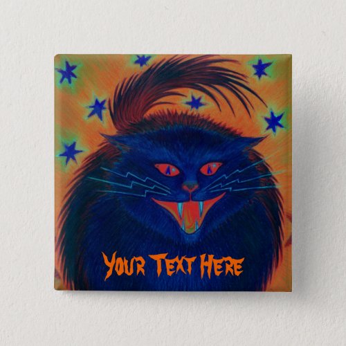 Scary Cat Blue Your Text button