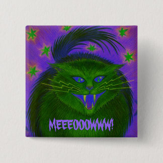 Scary Cat Green 'MEEEOOOWWW!' button