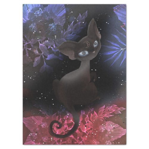 Scary Cat Halloween Decoupage Tissue Paper