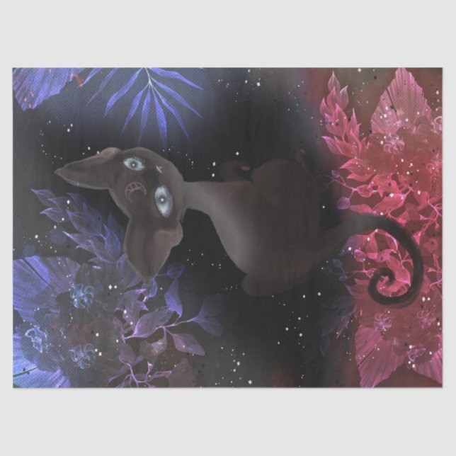 Scary Cat Halloween Decoupage Tissue Paper (Front)