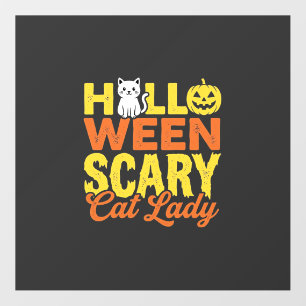 Scary Cat Lady Halloween Design_1 Floor Decals