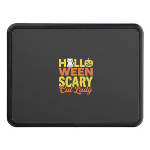 Scary Cat Lady Halloween Design_1 Hitch Cover