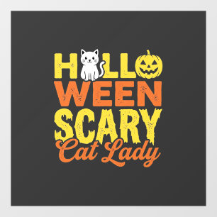 Scary Cat Lady Halloween Design_1 Window Cling