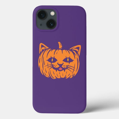 Scary Cat Pumpkin Halloween iPhone 13 Case