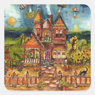 Scary Cat Square Sticker