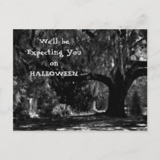 Scary Cemetery Halloween Invitation Postcard 2