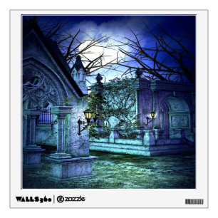 Scary Cemetery with Graveyard and Tombs Wall Decal