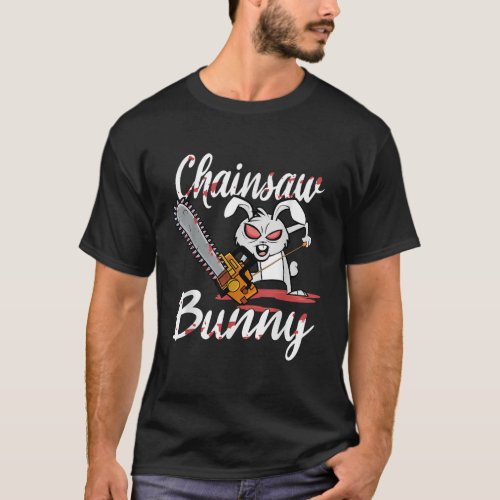 Scary Chainsaw Bunny Halloween Horror Movie Fan Ni T_Shirt