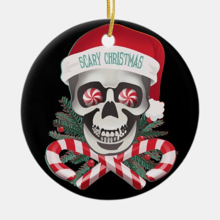 Scary Christmas Funny Skull Ornament