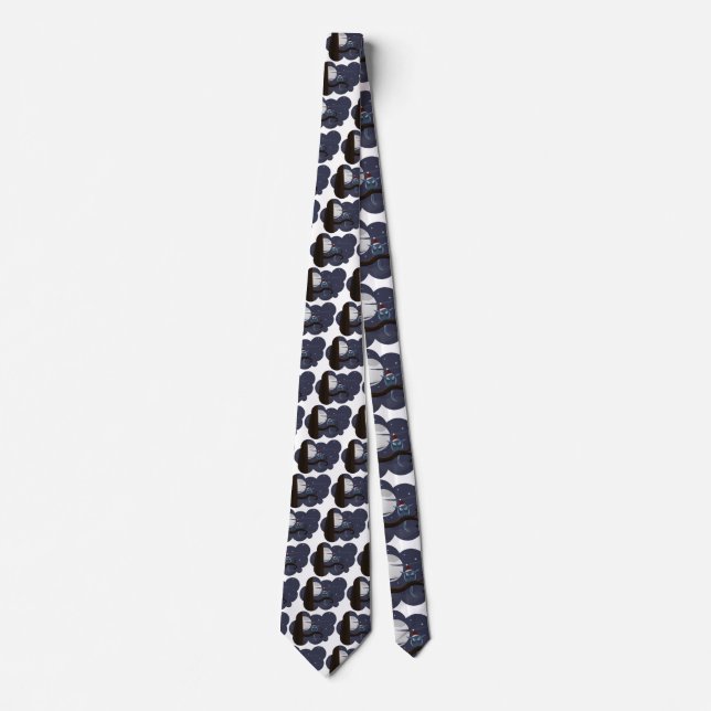scary christmas owl neck tie (Front)