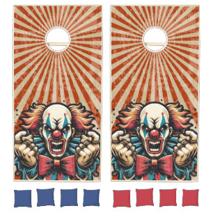 Scary Circus Clown Cornhole Set