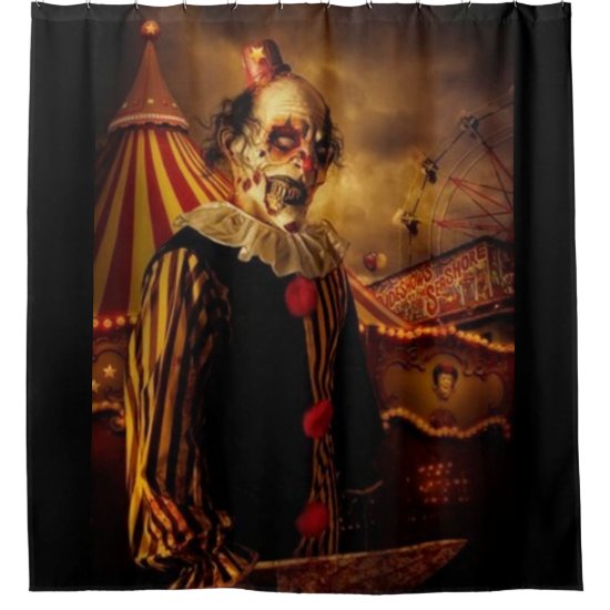 Scary Circus Clown Shower Curtain