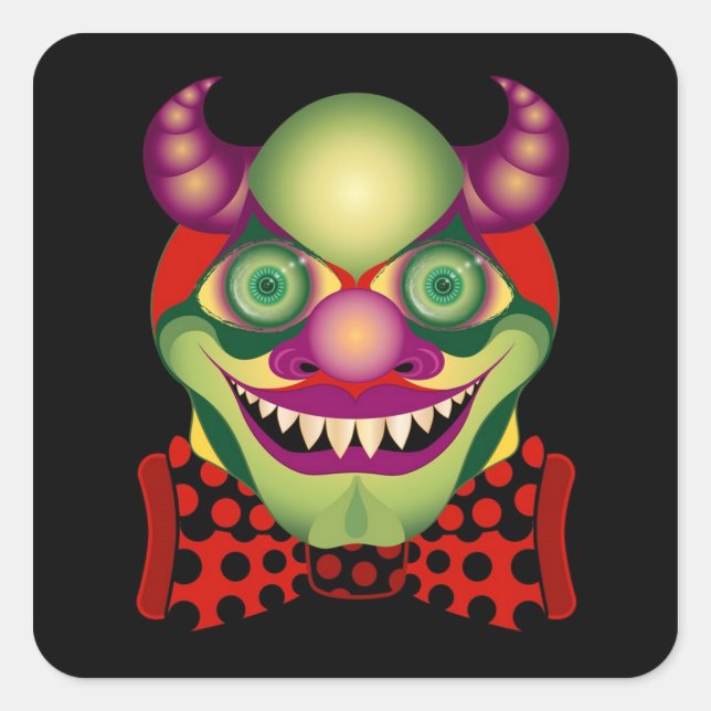 Scary Clown awesomely horrific and cute sticker (Front)