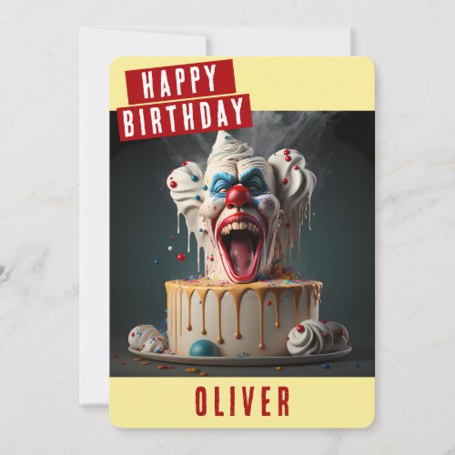 Scary clown Birthday Card