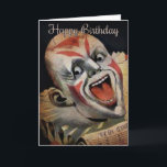 Scary Clown Birthday Card<br><div class="desc">Custom restored,  high quality vintage clown image.</div>