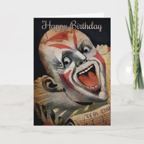 Scary Clown Birthday Card