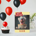 Scary clown Birthday Card<br><div class="desc">A creepy birthday card featuring a scary clown birthday cake on the front with "Happy Birthday",  all-caps bold font. Personalize the front by adding your name(s). The inside of the card features space for your typed or handwritten message.</div>