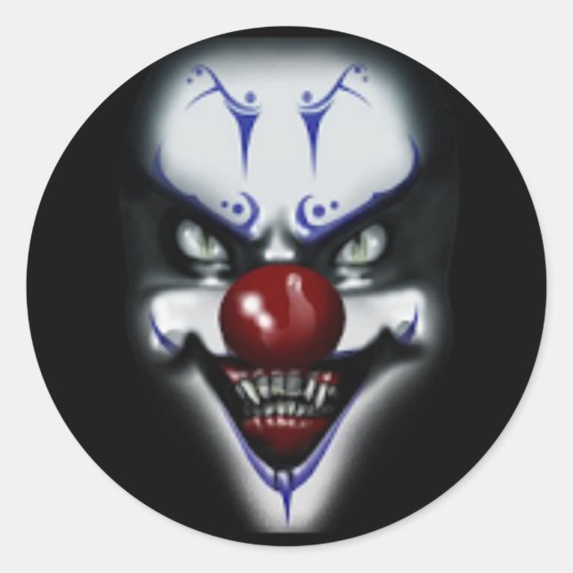 Scary Clown Classic Round Sticker (Front)