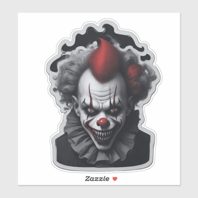 Scary Clown Creepy Portrait  Sticker (Sheet)