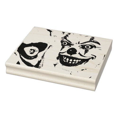 Scary Clown faces _ Halloween card making Rubber Stamp