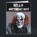 SCARY CLOWN FUNNY BIRTHDAY BOY OVERSIZED CARD<br><div class="desc">SCARY BIRTHDAY CLOWN OVERSIZED CARD AND OTHER SIZE CARDS.</div>