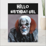 SCARY CLOWN FUNNY BIRTHDAY GIRL OVERSIZED CARD<br><div class="desc">SCARY BIRTHDAY CLOWN OVERSIZED CARD AND OTHER SIZE CARDS.</div>