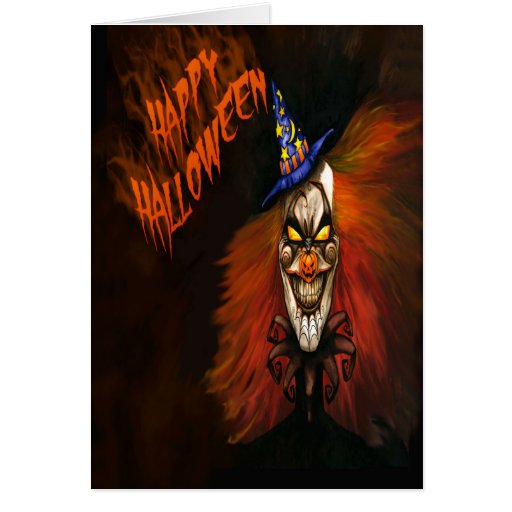 Scary Clown Halloween Card