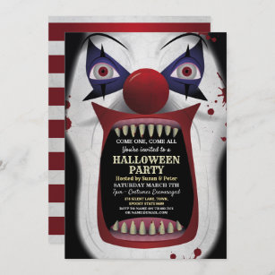 CIRCUS CARNIVAL CLOWN BIRTHDAY PARTY INVITATION TICKET invites 6 new desings!! 