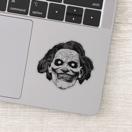 Scary clown horror cartoon BW  Sticker