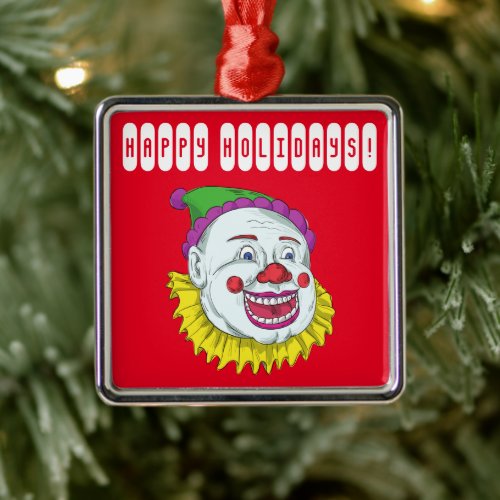 Scary Clown Horror Creepy Metal Ornament