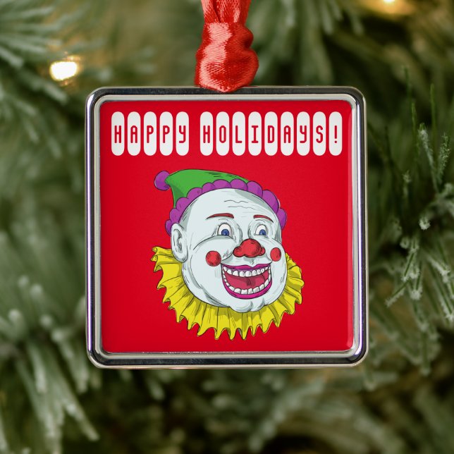 Scary Clown Horror Creepy Metal Ornament (Tree)