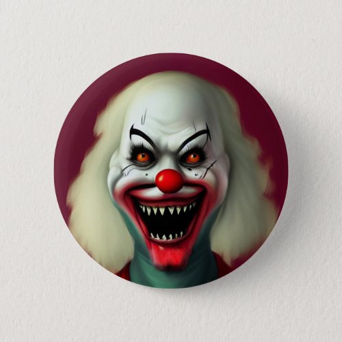 scary clown horror portrait ugly monster Halloween Button