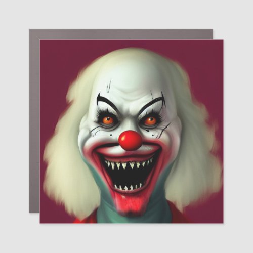 scary clown horror portrait ugly monster Halloween Car Magnet