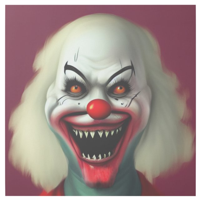 scary clown horror portrait ugly monster Halloween Gallery Wrap (Front)