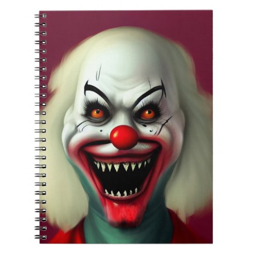 scary clown horror portrait ugly monster Halloween Notebook