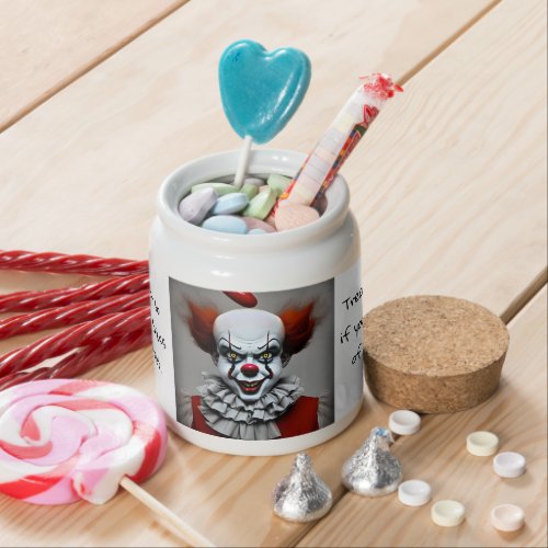 Scary Clown  Horror Quote Candy Jar