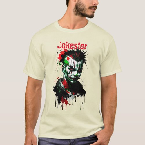 Scary Clown Ink Splatter T_Shirt
