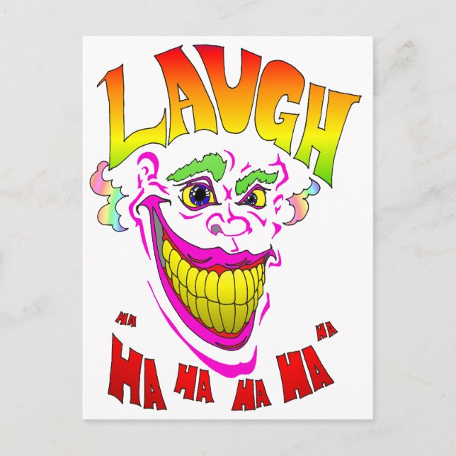 Scary Clown Laugh Postcard (Front)