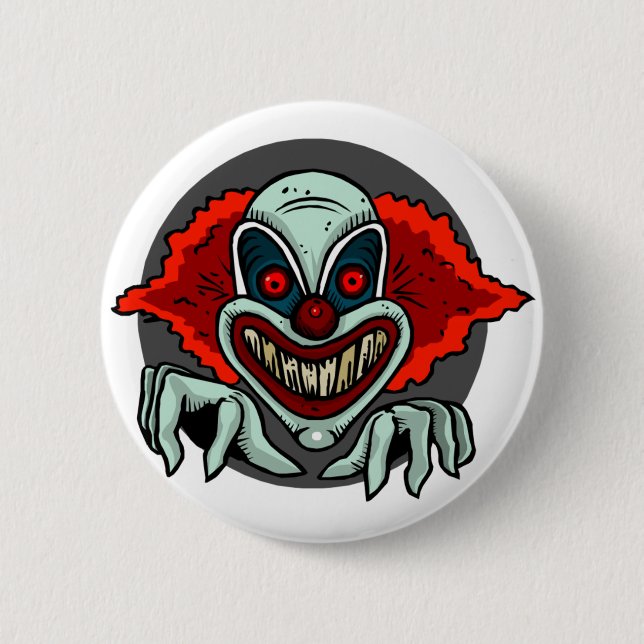 Scary Clown Pinback Button (Front)