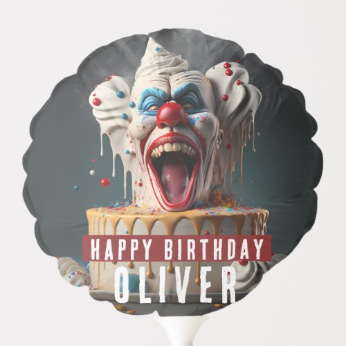 Scary clown themed Birthday Balloon