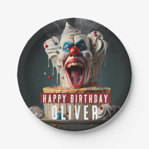 Scary clown themed Birthday Paper Plates