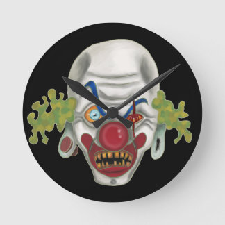 Scary Clown Time Round Clock