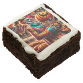 Scary Clown with Jack O' Lantern Halloween Brownie (Angled)