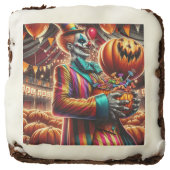 Scary Clown with Jack O' Lantern Halloween Brownie (Front)