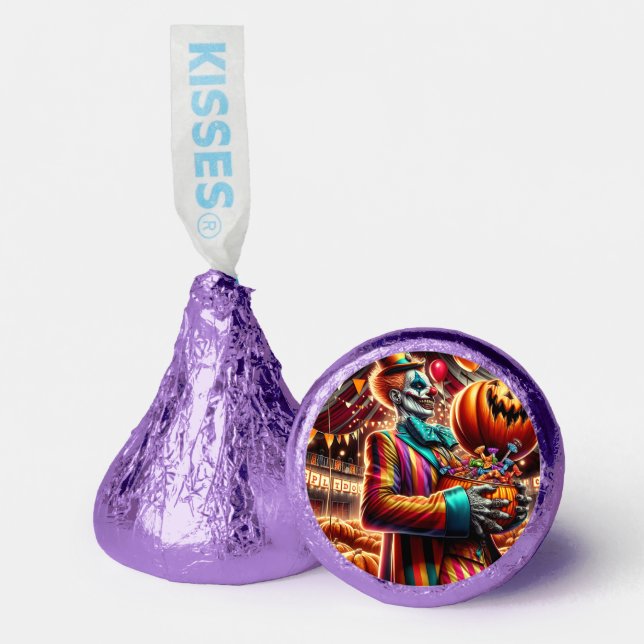 Scary Clown with Jack O' Lantern Halloween Hershey®'s Kisses® (Front)